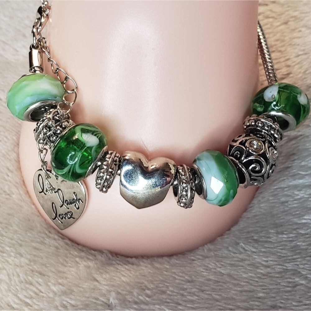 "Live, Laugh, Love" Charm bracelet and necklace New in Box